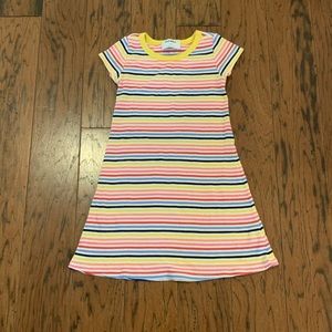 Old Navy Girls Ribbed Rainbow Stripe Dress - 6/7